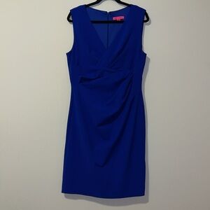 Betsey‎ Johnson V Neck Ruched Faux Wrap Mini Dress SZ 14